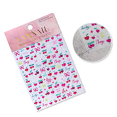 Rhinestone Nail Sticker - Heart Cherry